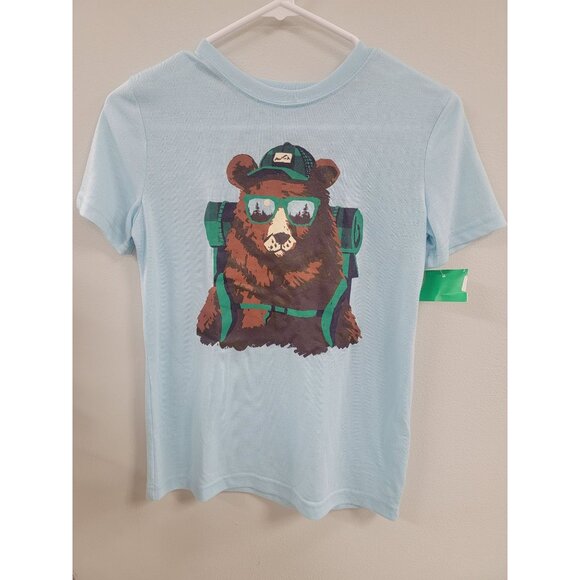 Kids Crewneck T-Shirt With Bear Print Medium 8/10 - Picture 2 of 4